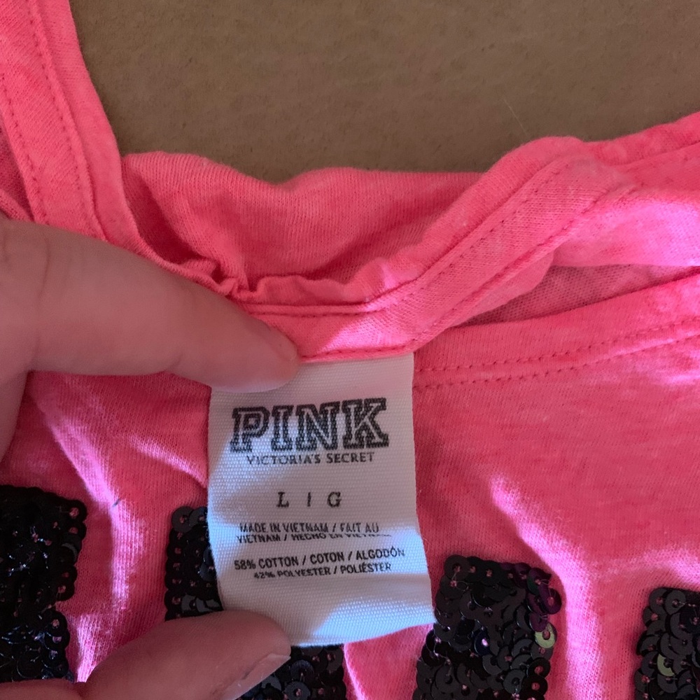 Pink sequence tank top. - Picture 2 of 2